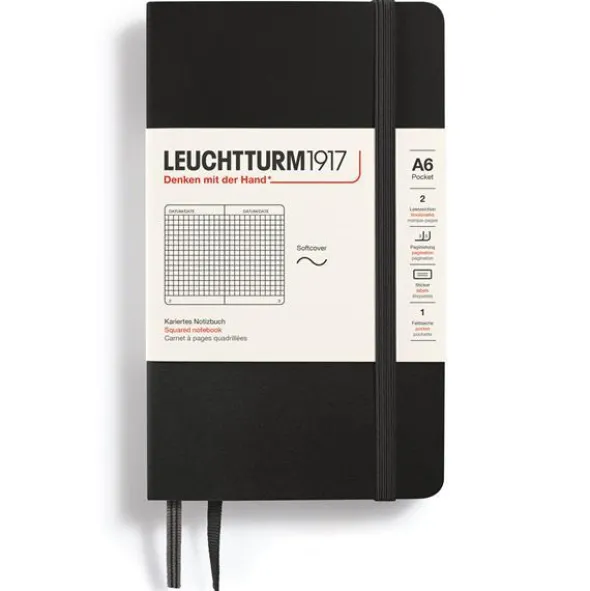 Anteckningsbok Leuchtturm1917 Soft A6 svart squared