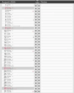 Bordskalender 2026 Elegant med spiral