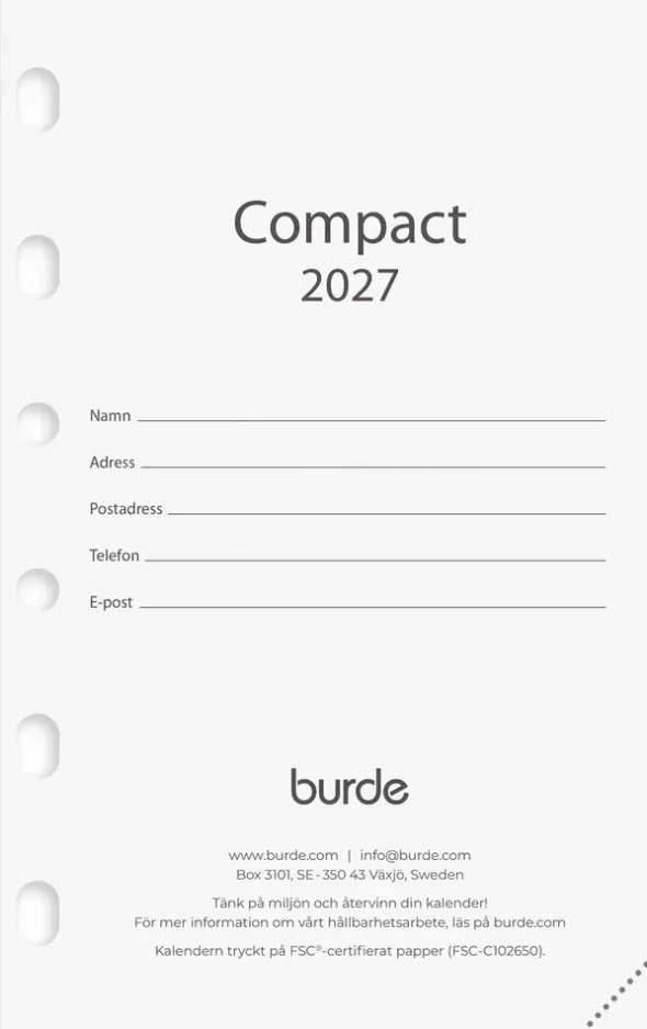 Compact kalendersats 2027