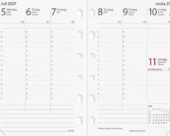 Compact Systemkalender svart konstläder 2027