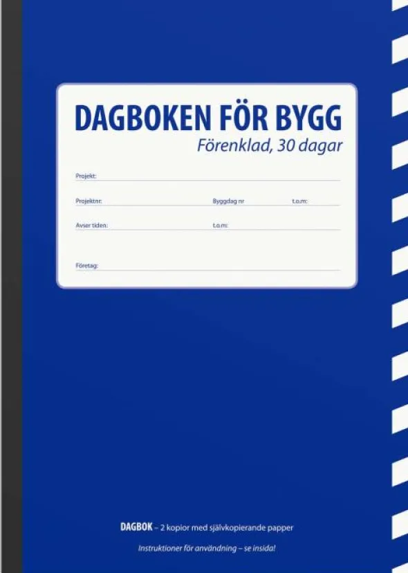 Dagboken för bygg- 30 dagar förenklad