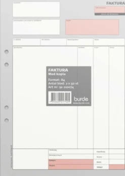 Faktura A4 med kopia