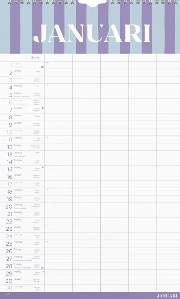 Familjekalender Color Blocking 2027