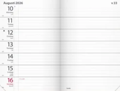 Fickagenda rött konstläder 2026