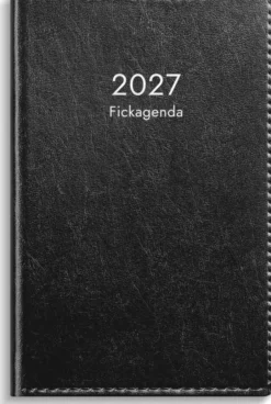 Fickagenda svart konstläder 2027
