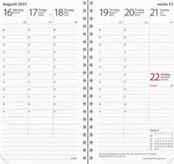 Fickkalender Interplano II svart skinn 2027