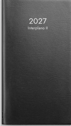 Fickkalender Interplano II svart plast 2027