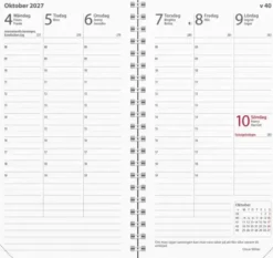 Fickkalender Interplano svart plast 2027