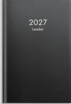 Fickkalender Leader svart plast 2027
