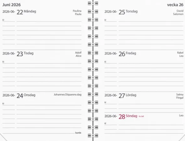 Fickkalender Lilla studieåret basic Spiralbunden 2026-2027