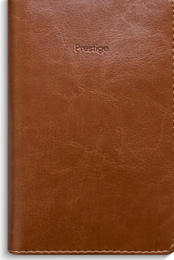 Fickkalender Prestige cognac konstläder spiralbunden 2027