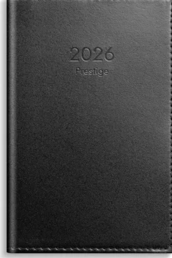 Fickkalender Prestige svart skinn 2026