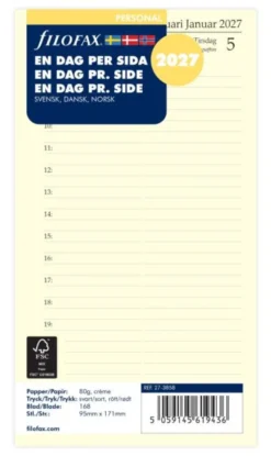 Filofax Dagbok Personal D/S 2027 (9,5x17,1cm)