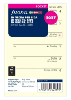 Filofax Dagbok Pocket V/S 2027 (8,1x12cm)