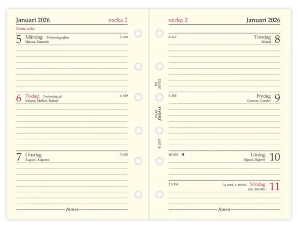 Filofax Dagbok Pocket 2026 V/U SWE (8,1x12cm)