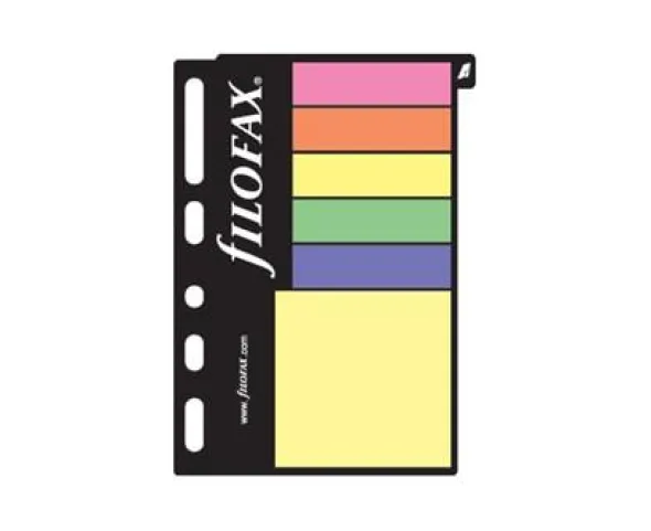 Filofax pocket stick-on-notes 5 färger (8,1x12cm)