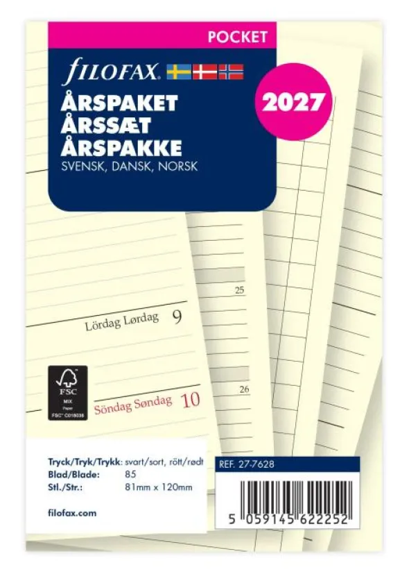 Filofax Årspaket Pocket 2027 (8,1x12cm)
