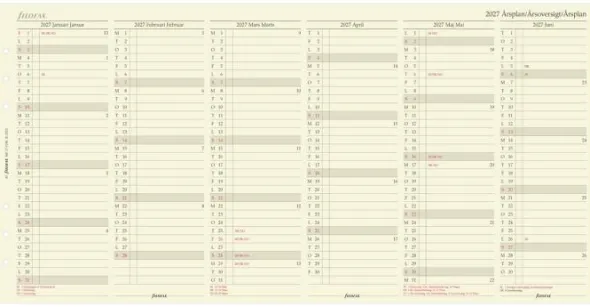 Filofax Årsplan A5 2027 (14,8x21cm)