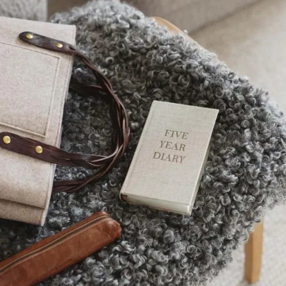 Five Year Diary Pocket Rough Linen
