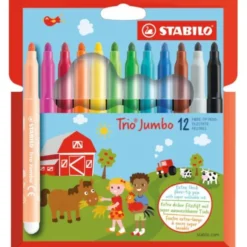Färgpenna Stabilo Trio Jumbo 12-pack