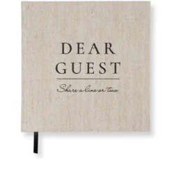 Gästbok "Dear Guest" 185 x 185 Rough Linen