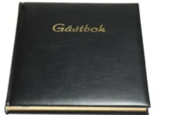 Gästbok svart läder