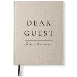 Guest Book Large Rough Linen