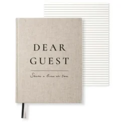 Guest Book Large Rough Linen