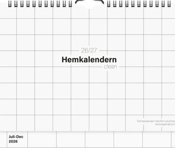 Hemkalendern Clean 2026-2027