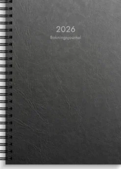 Kalender Bokningsjournalen svart kartong 2026