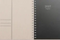 Kalender Dagbok beige konstläder 2027