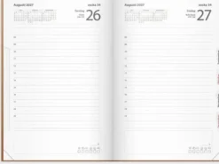 Kalender Dagbok cognac konstläder 2027