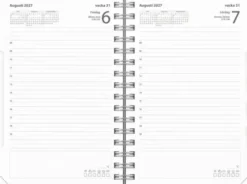 Kalender Dagbok svart konstläder med slejf 2027