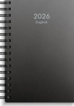 Kalender Dagbok svart plast 2026