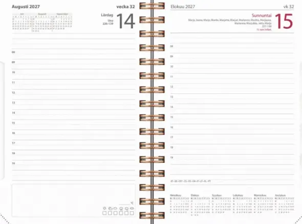 Kalender Dagbok Textile Plommon 2027