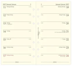 Kalender Filofax dagbok Personal V/S 2027 (9,5x17,1cm)