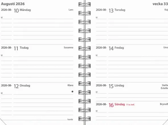Kalender Leader Textile grön 2026