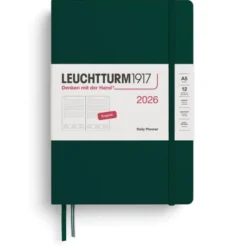 Kalender Leuchtturm1917 A5 Dag/Sida Forest Green 2026