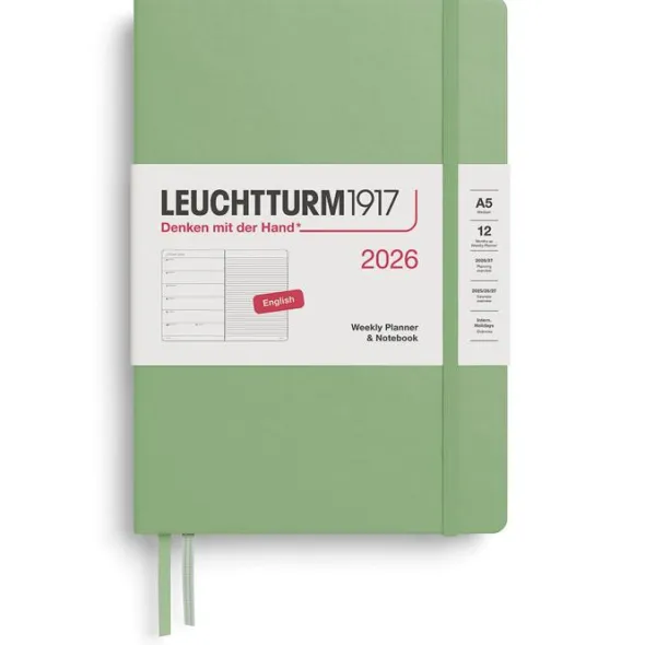 Kalender Leuchtturm1917 A5 vecka/notes Sage 2026