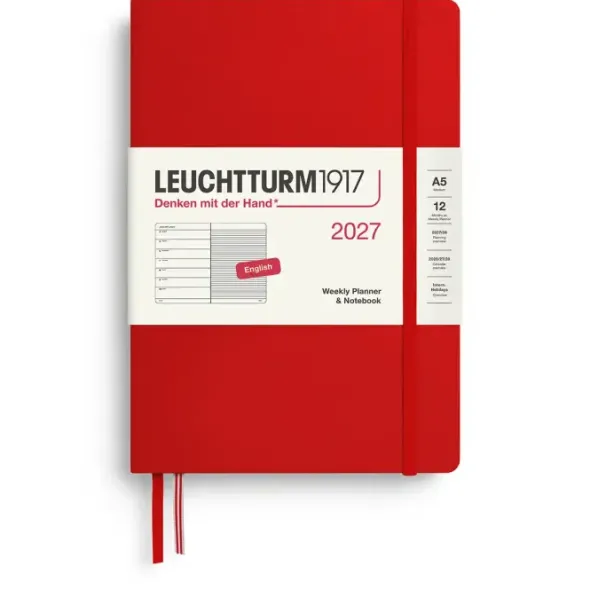 Kalender Leuchtturm1917 A5 vecka/notes Cherry 2027