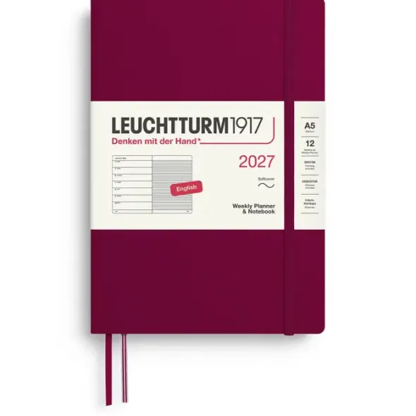 Kalender Leuchtturm1917 A5 vecka/notes Soft Port Red 2027