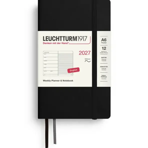 Kalender Leuchtturm1917 A6 vecka/notes Soft Black 2027