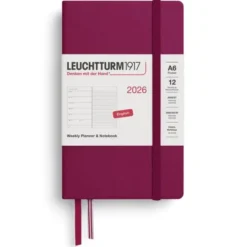Kalender Leuchtturm1917 A6 vecka/notes Port Red 2026