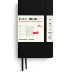 Kalender Leuchtturm1917 A6 vecka/notes Black 2027