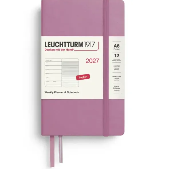 Kalender Leuchtturm1917 A6 vecka/notes Dusty Rose 2027