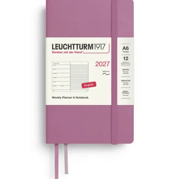 Kalender Leuchtturm1917 A6 vecka/notes Soft Dusty Rose 2027