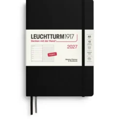 Kalender Leuchtturm1917 A5 Vecka/Uppslag Dotted Hard Black 2027