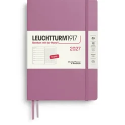 Kalender Leuchtturm1917 A5 Vecka/Uppslag Dotted Hard Dusty Rose 2027