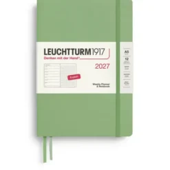 Kalender Leuchtturm1917 A5 Vecka/Uppslag Dotted Hard Sage 2027