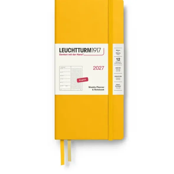 Kalender Leuchtturm1917 vecka/notes Dotted Wallet Hard Sunflower 2027